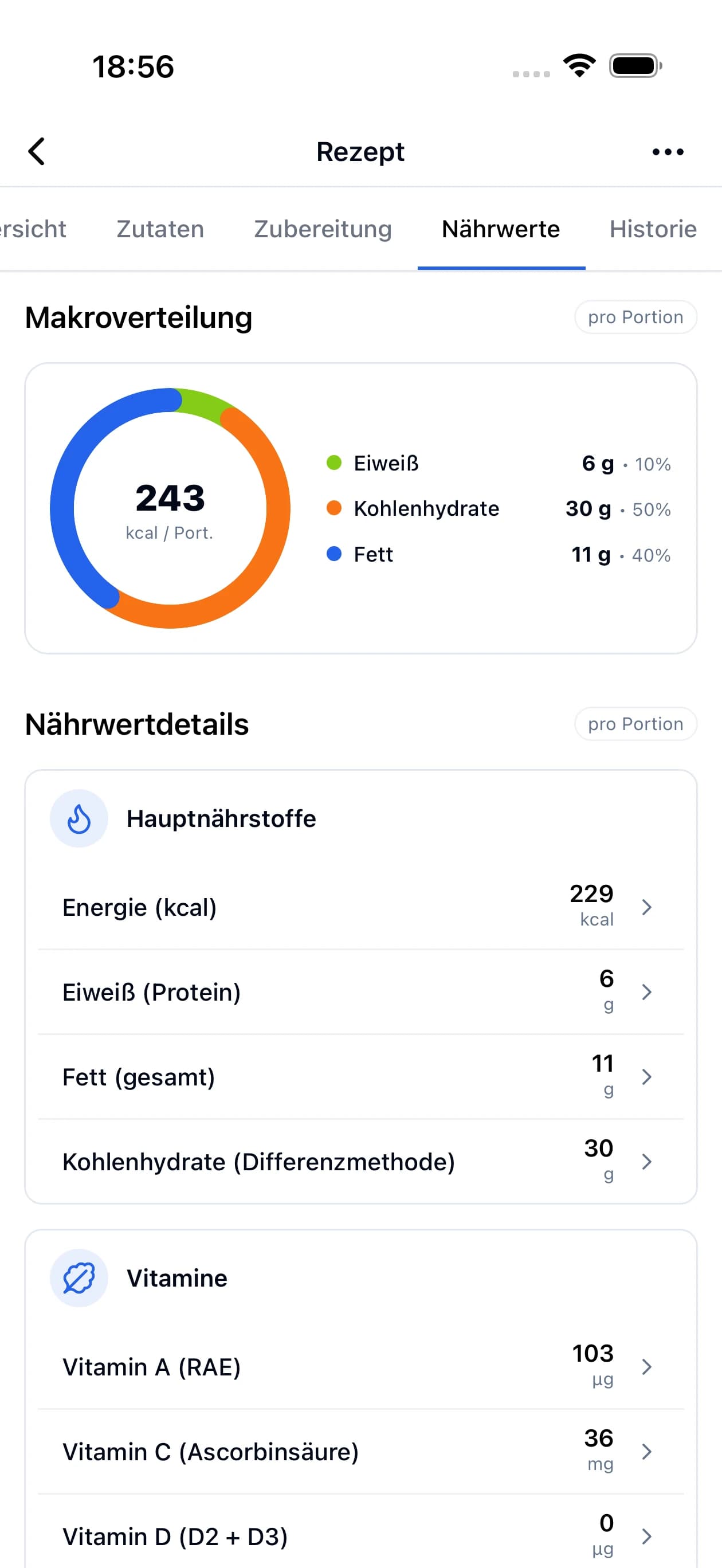 Volle Nährwert-Transparenz Mockup